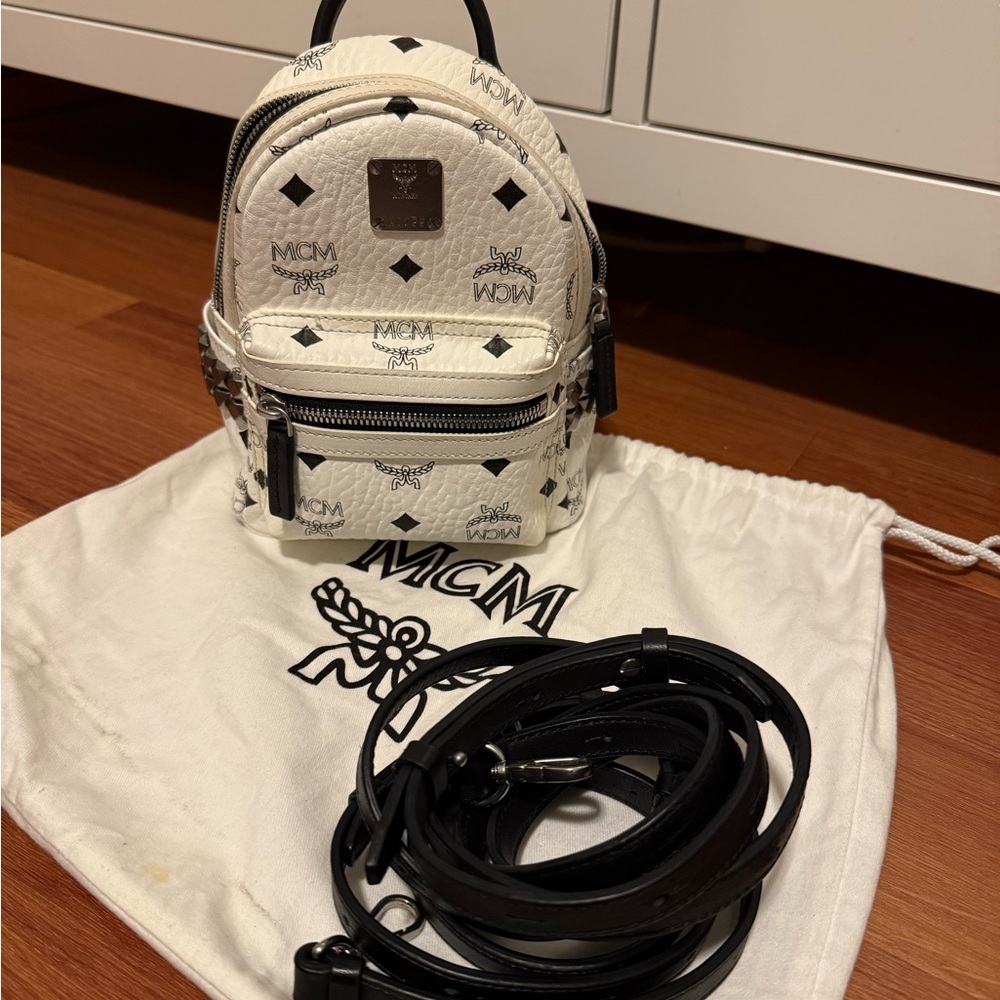 Authentic MCM Stark Bebe Boo Backpack in Visetos